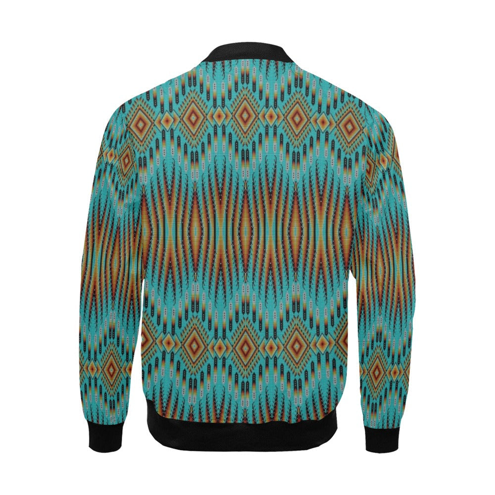 Fire Feather Turquoise Bomber Jacket for Men