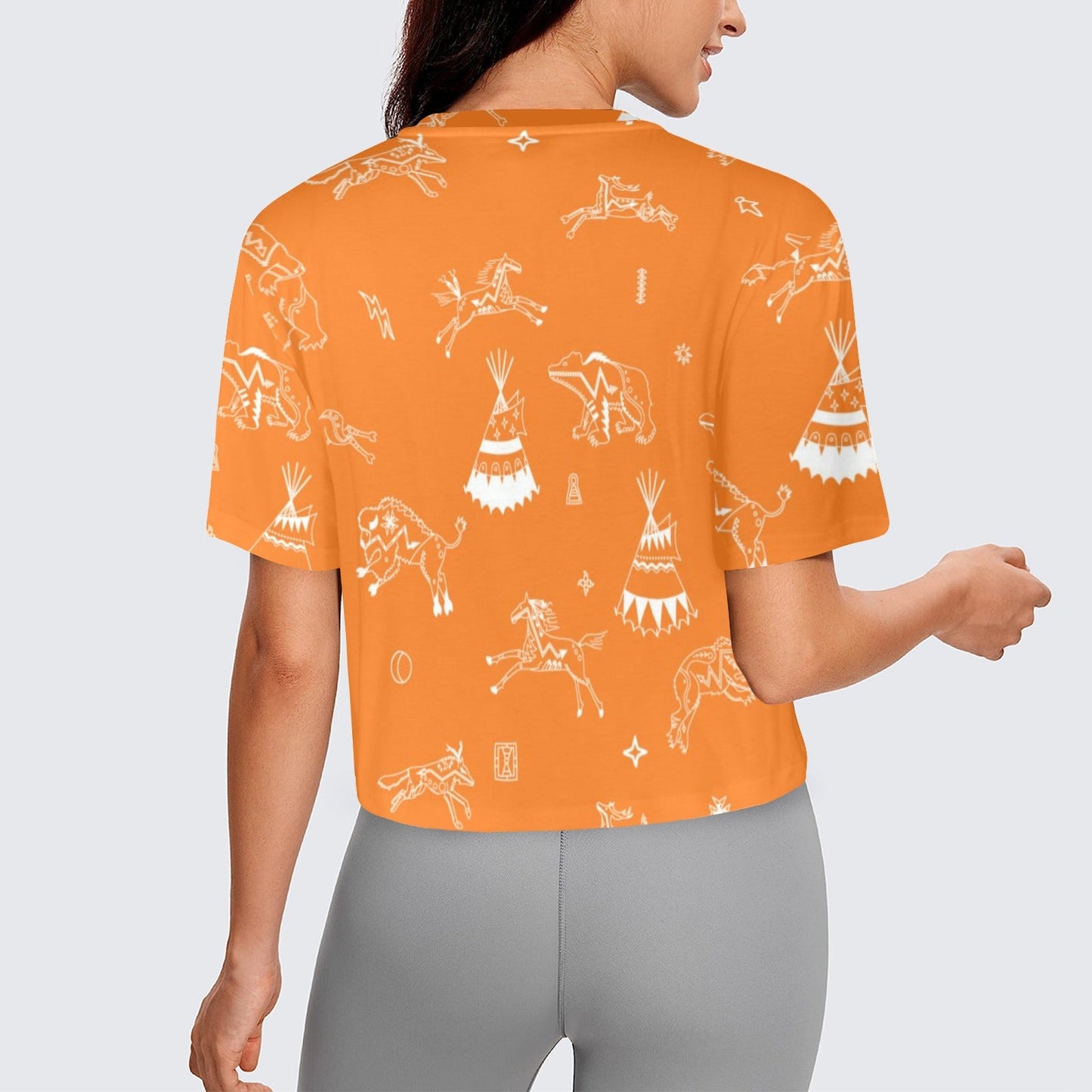 Ledger Dabbles Orange Crop Top