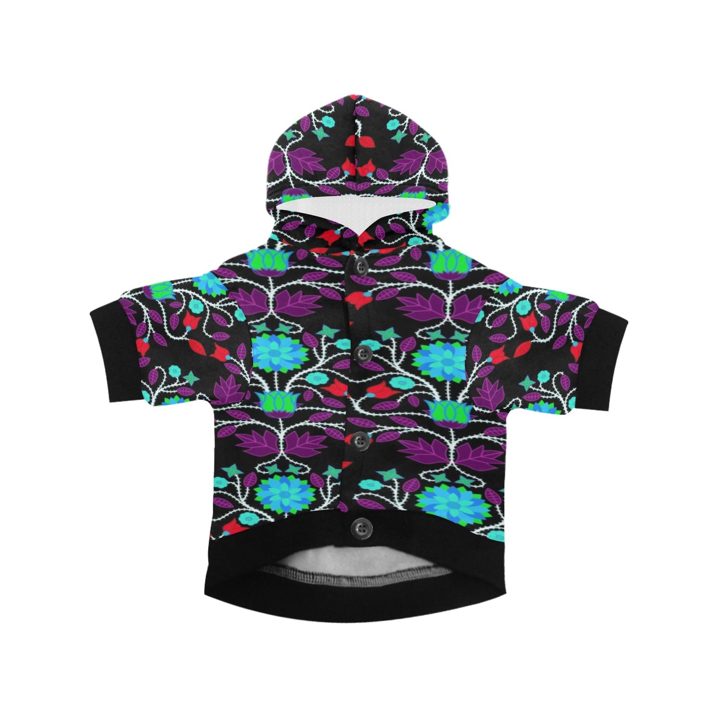 Floral Beadwork Four Clans Winter Pet Dog Hoodie