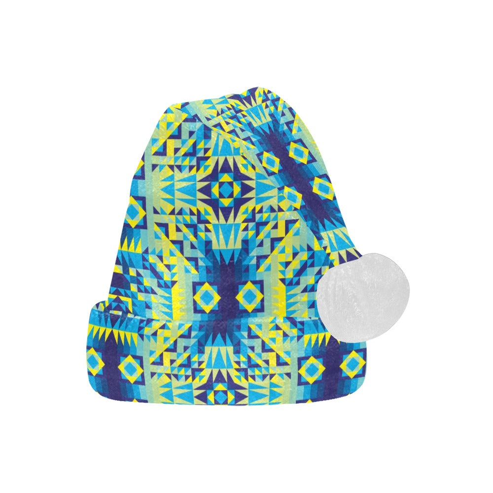 Kaleidoscope Jaune Bleu Santa Hat