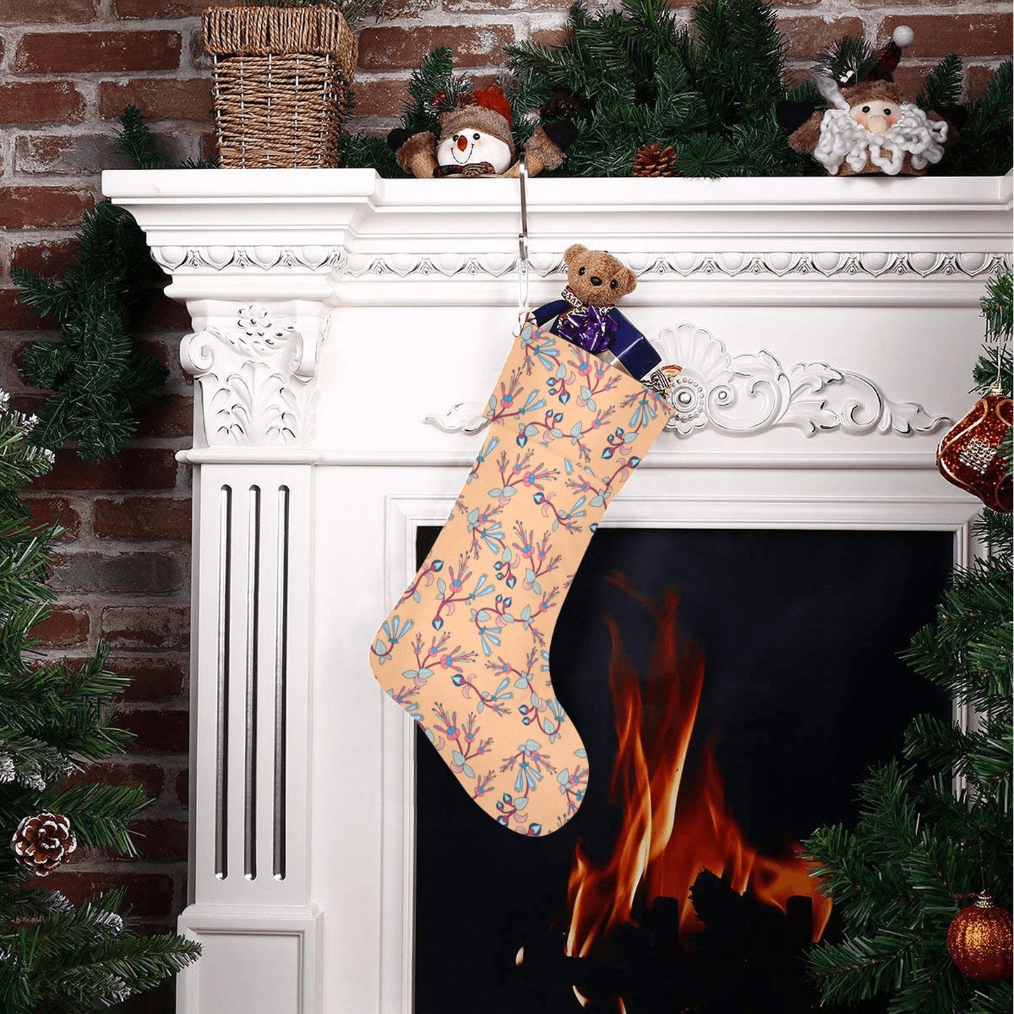 Swift Floral Peache Christmas Stocking