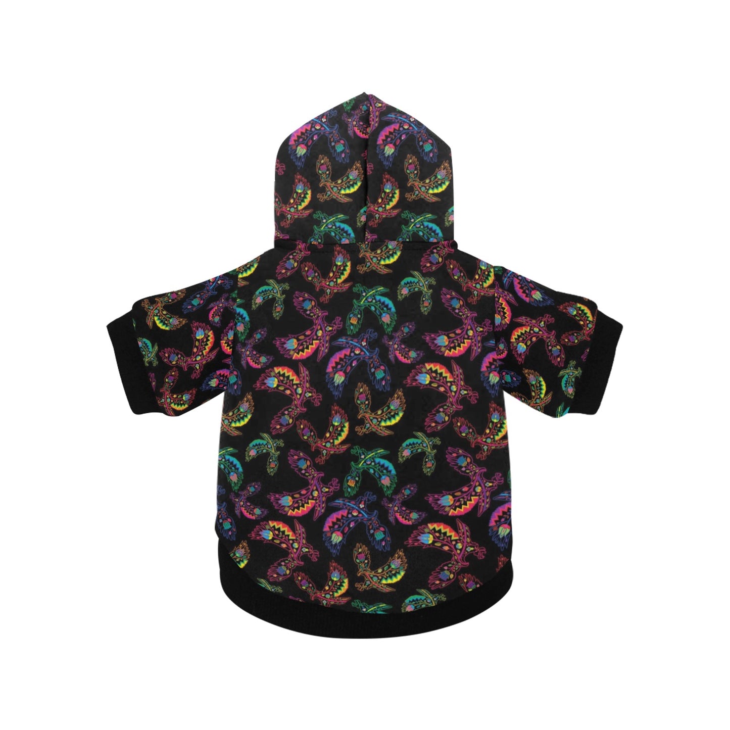 Neon Floral Eagles Pet Dog Hoodie