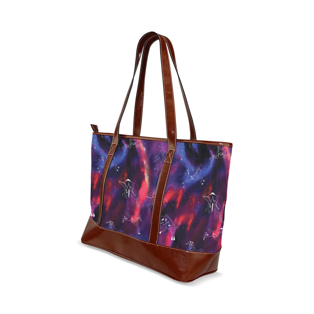 Animal Ancestors 3 Blue Pink Swirl Tote Handbag