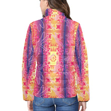 Load image into Gallery viewer, Kaleidoscope Dragonfly Women&#39;s Stand Collar Padded Jacket
