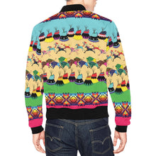 Load image into Gallery viewer, Horses and Buffalo Ledger Pink Bomber Jacket for Men
