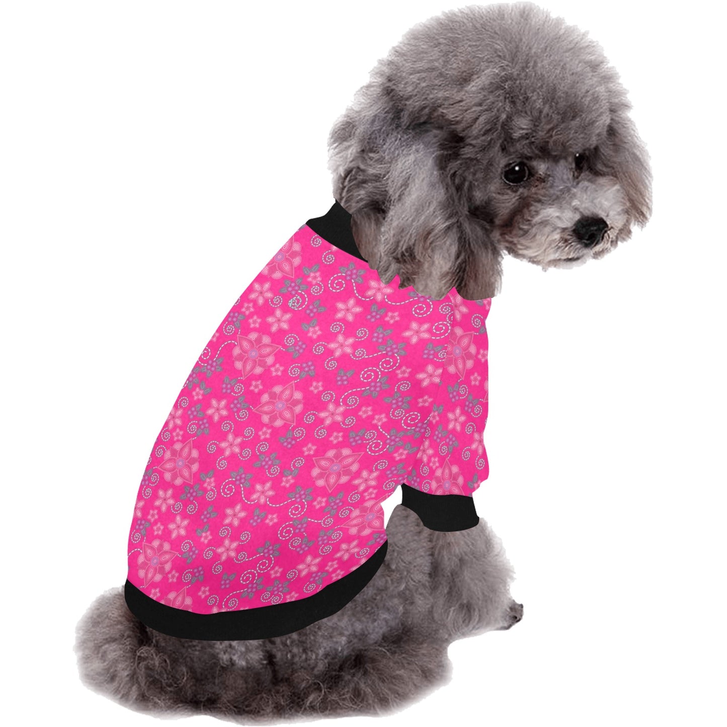 Berry Picking Pink Pet Dog Round Neck Shirt