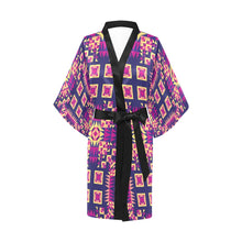 Load image into Gallery viewer, Kaleidoscope Bleu Kimono Robe
