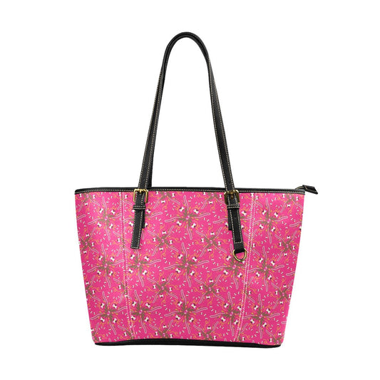 Willow Bee Bubblegum Leather Tote Bag