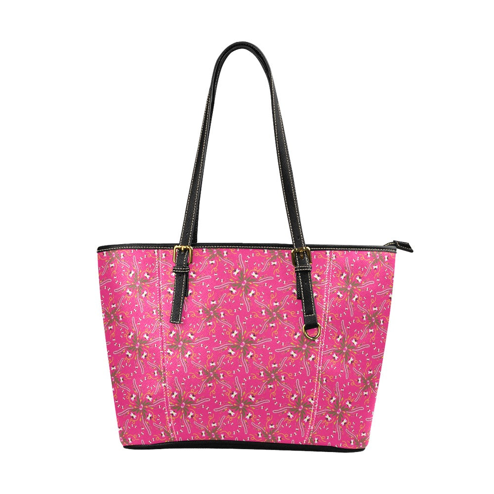 Willow Bee Bubblegum Leather Tote Bag