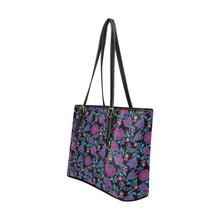 Load image into Gallery viewer, Beaded Nouveau Coal Leather Tote Bag
