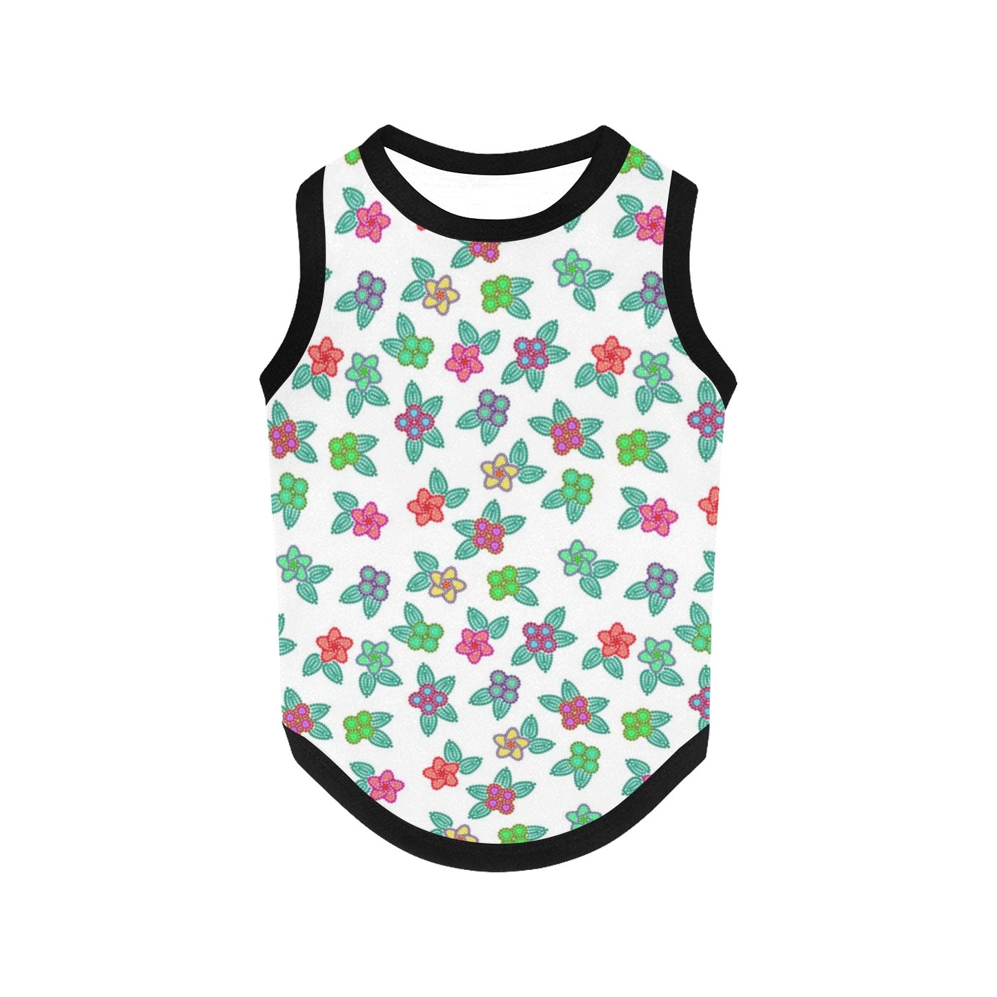 Berry Flowers White Pet Tank Top