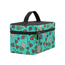 Load image into Gallery viewer, Strawberry Dreams Turquoise Cosmetic Bag/Large
