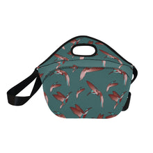 Load image into Gallery viewer, Red Swift Turquoise Neoprene Lunch Bag/Large
