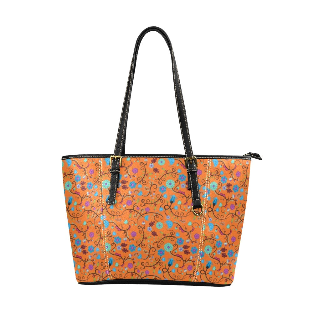 Nipin Blossom Carrot Leather Tote Bag