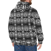 Load image into Gallery viewer, Black Fire and Gray Men&#39;s Long Sleeve Fleece Hoodie
