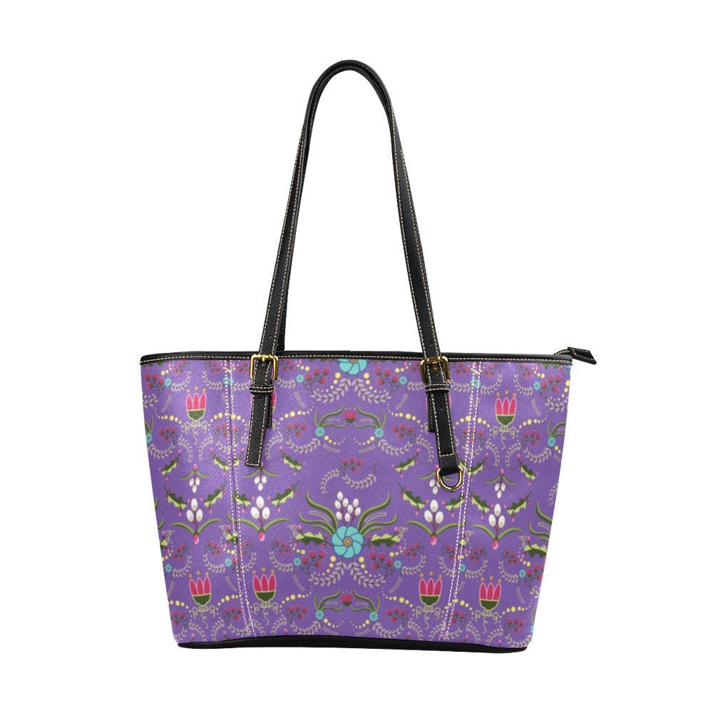 First Bloom Royal Leather Tote Bag