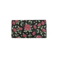 Load image into Gallery viewer, Red Beaded Rose Women&#39;s Trifold Wallet
