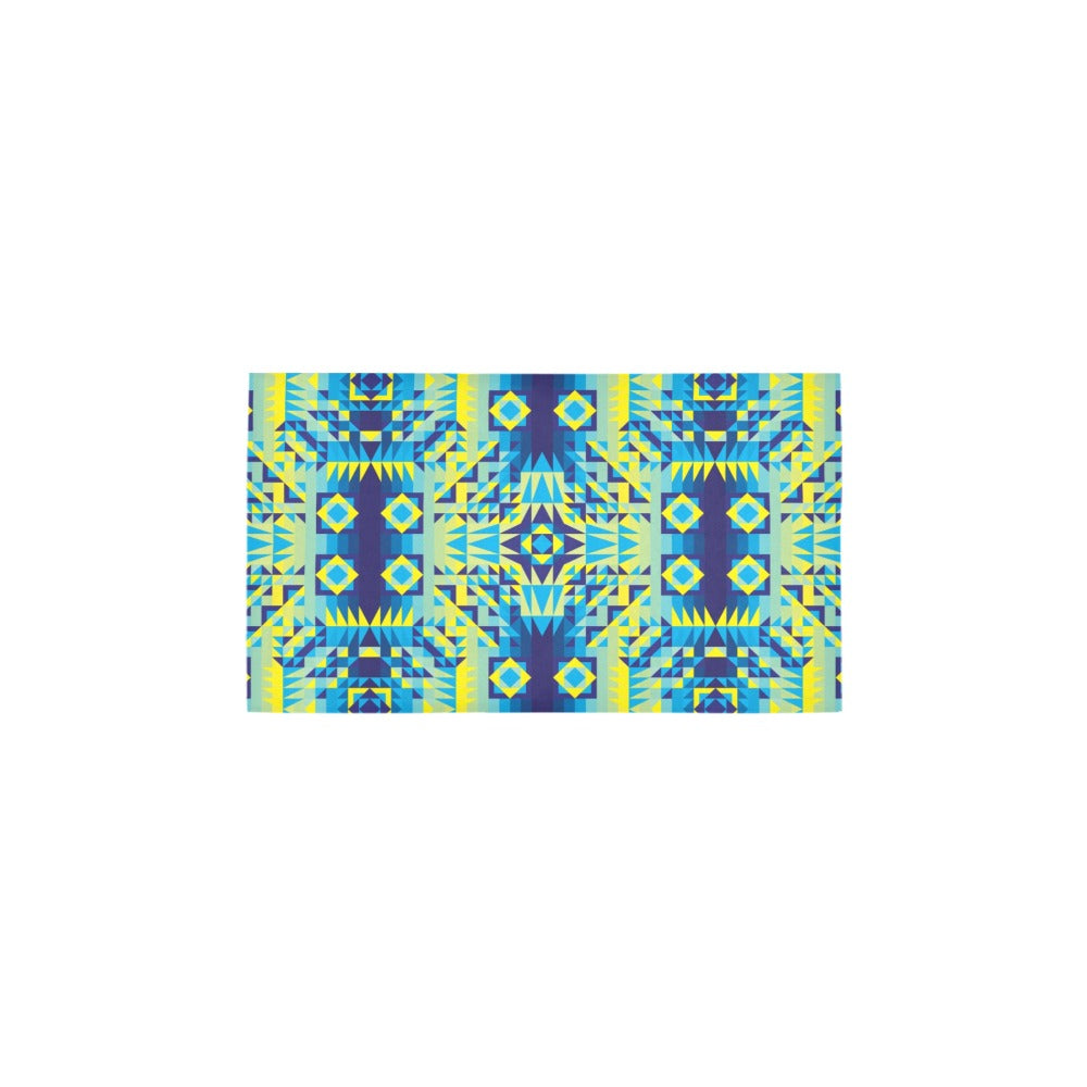 Kaleidoscope Jaune Bleu Bath Rug 16''x 28''