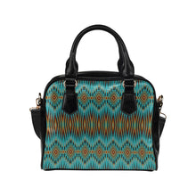 Load image into Gallery viewer, Fire Feather Turquoise Shoulder Handbag
