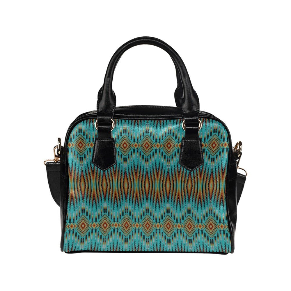 Fire Feather Turquoise Shoulder Handbag