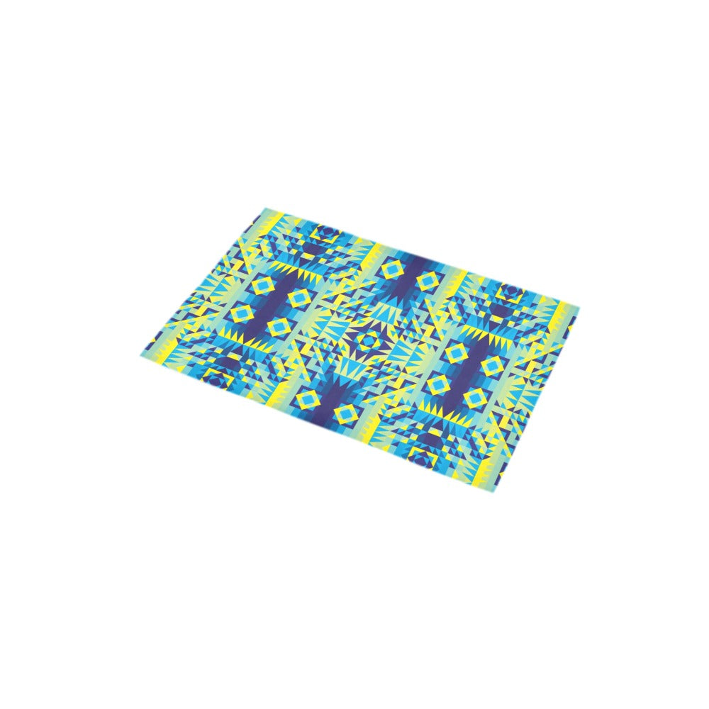 Kaleidoscope Jaune Bleu Bath Rug 16''x 28''