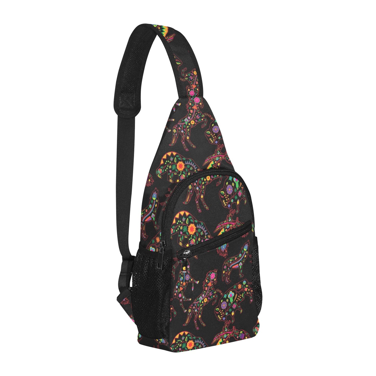 Neon Floral Animals Chest Bag