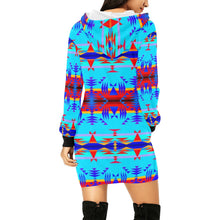 Load image into Gallery viewer, Between the Mountains Blue Hoodie Dress
