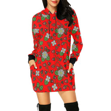 Load image into Gallery viewer, Strawberry Dreams Fire Hoodie Dress
