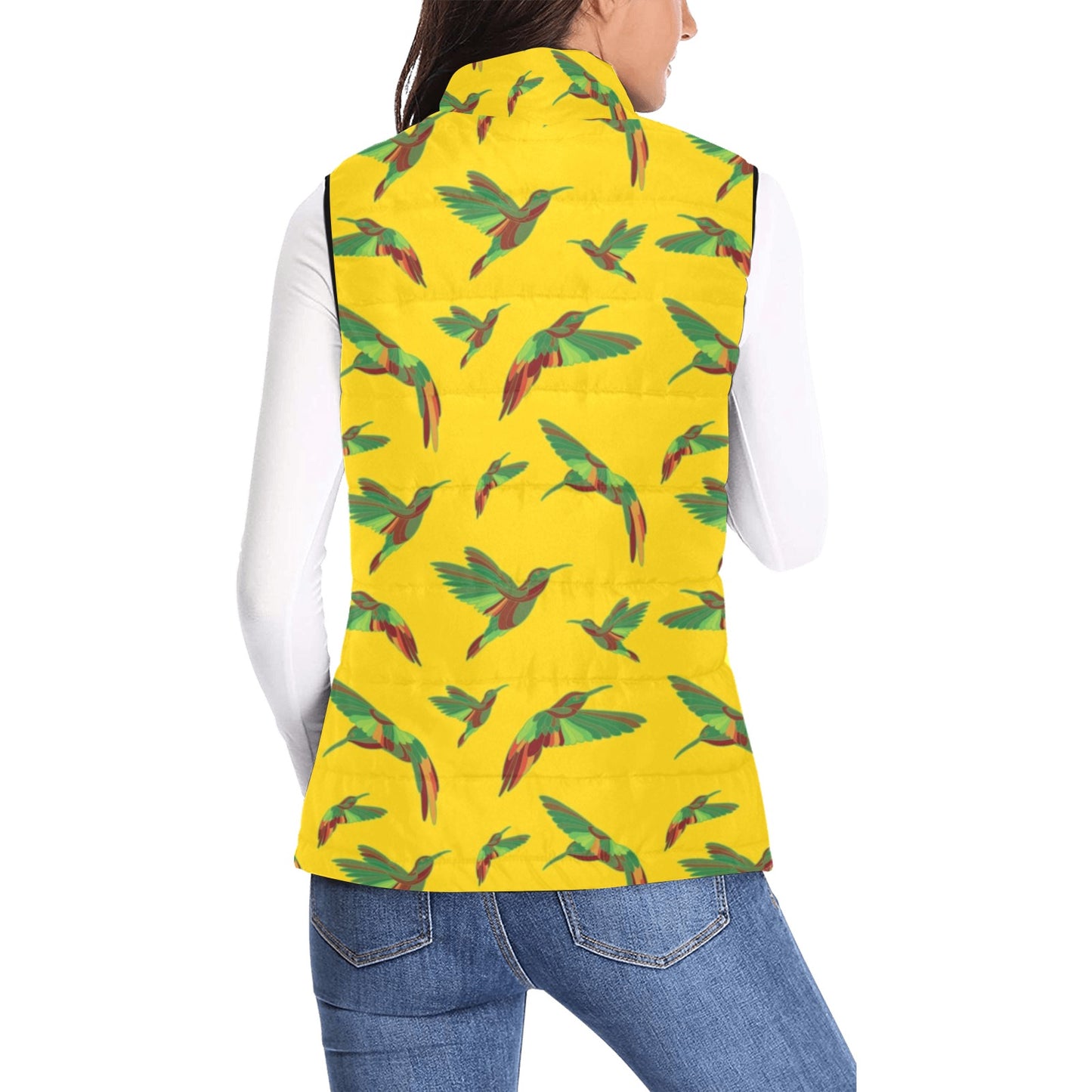 Red Swift Yellow Women's Padded Vest Jacket