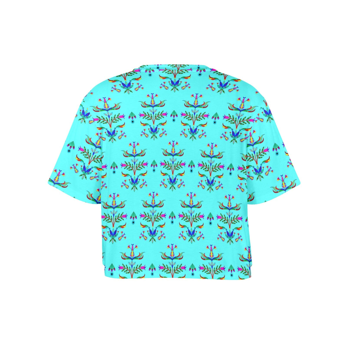 Dakota Damask Turquoise Crop Top