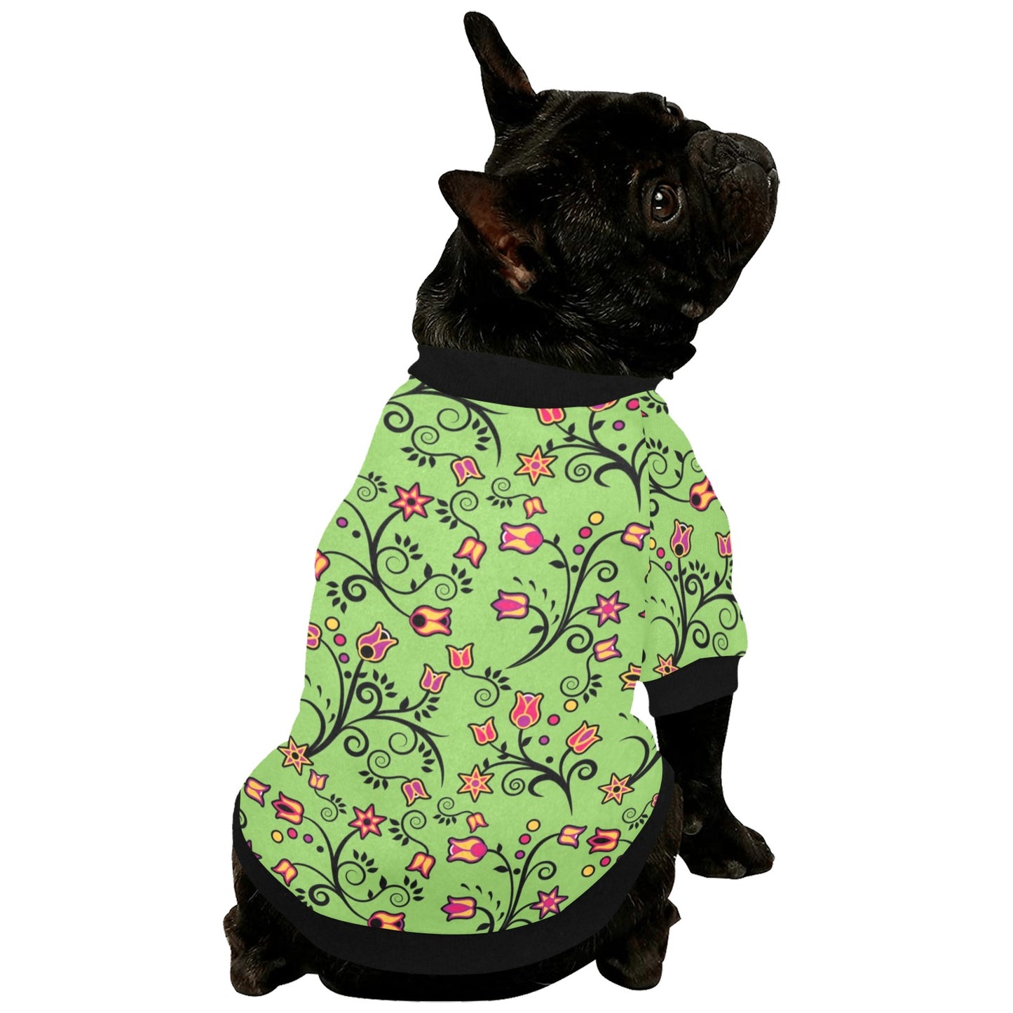 LightGreen Yellow Star Pet Dog Round Neck Shirt