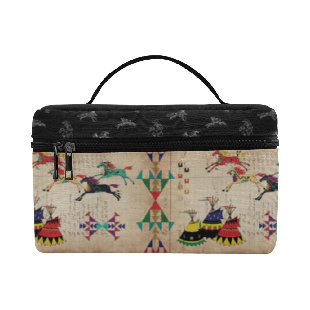 Horses Running Black Sky Cosmetic Bag