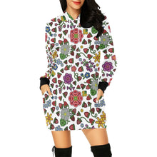 Load image into Gallery viewer, Berry Pop White Hoodie Dress
