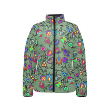 Load image into Gallery viewer, Indigenous Paisley Dark Sea Women&#39;s Stand Collar Padded Jacket
