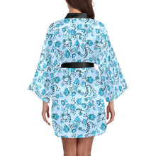 Load image into Gallery viewer, Blue Floral Amour Long Sleeve Kimono Robe

