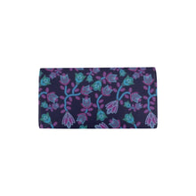 Load image into Gallery viewer, Beaded Blue Nouveau Women&#39;s Trifold Wallet
