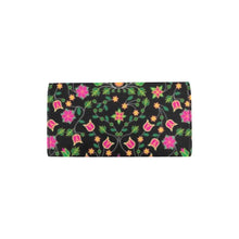 Load image into Gallery viewer, Floral Bearpaw Pink and Yellow Women&#39;s Trifold Wallet
