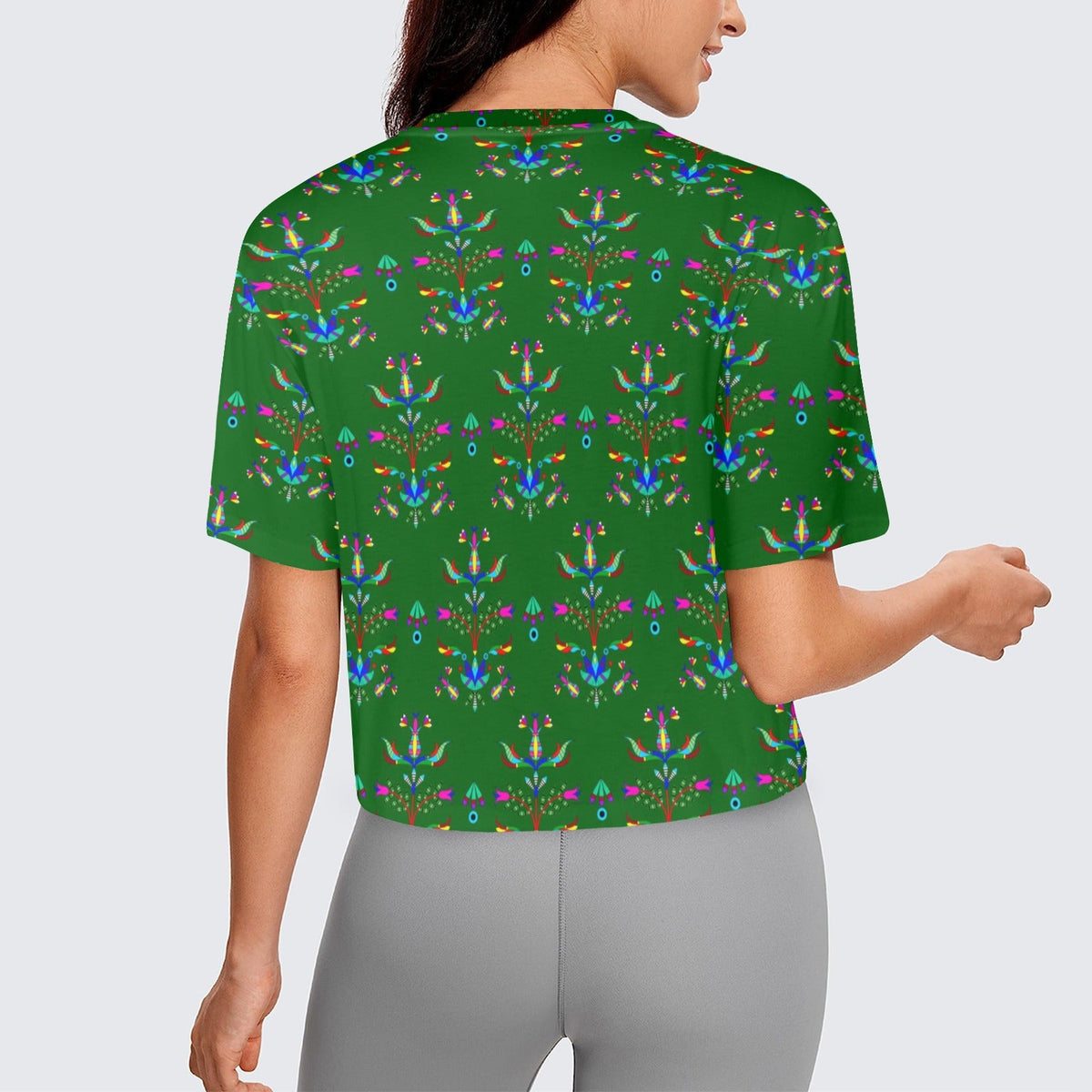 Dakota Damask Green Crop Top