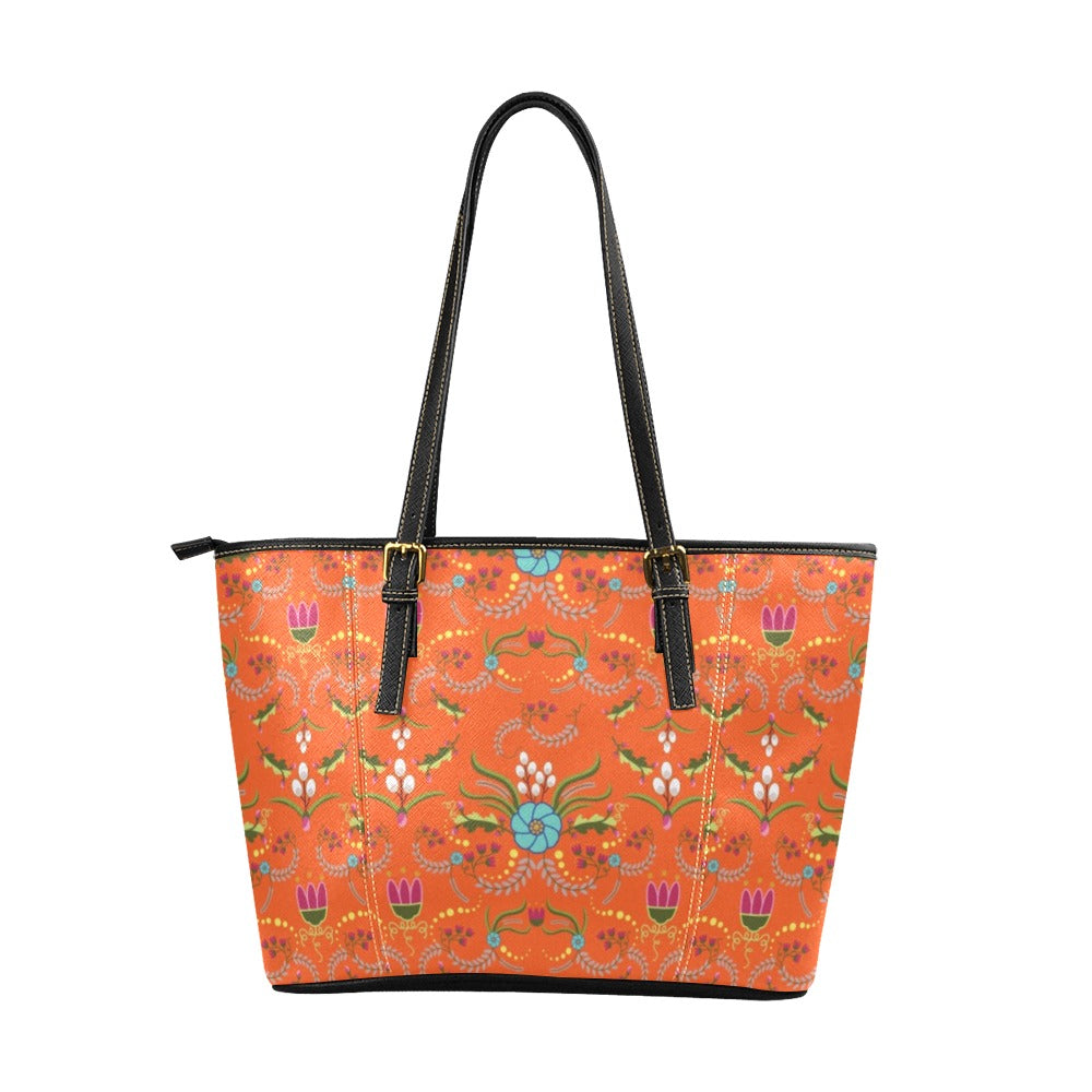 First Bloom Carrots Leather Tote Bag
