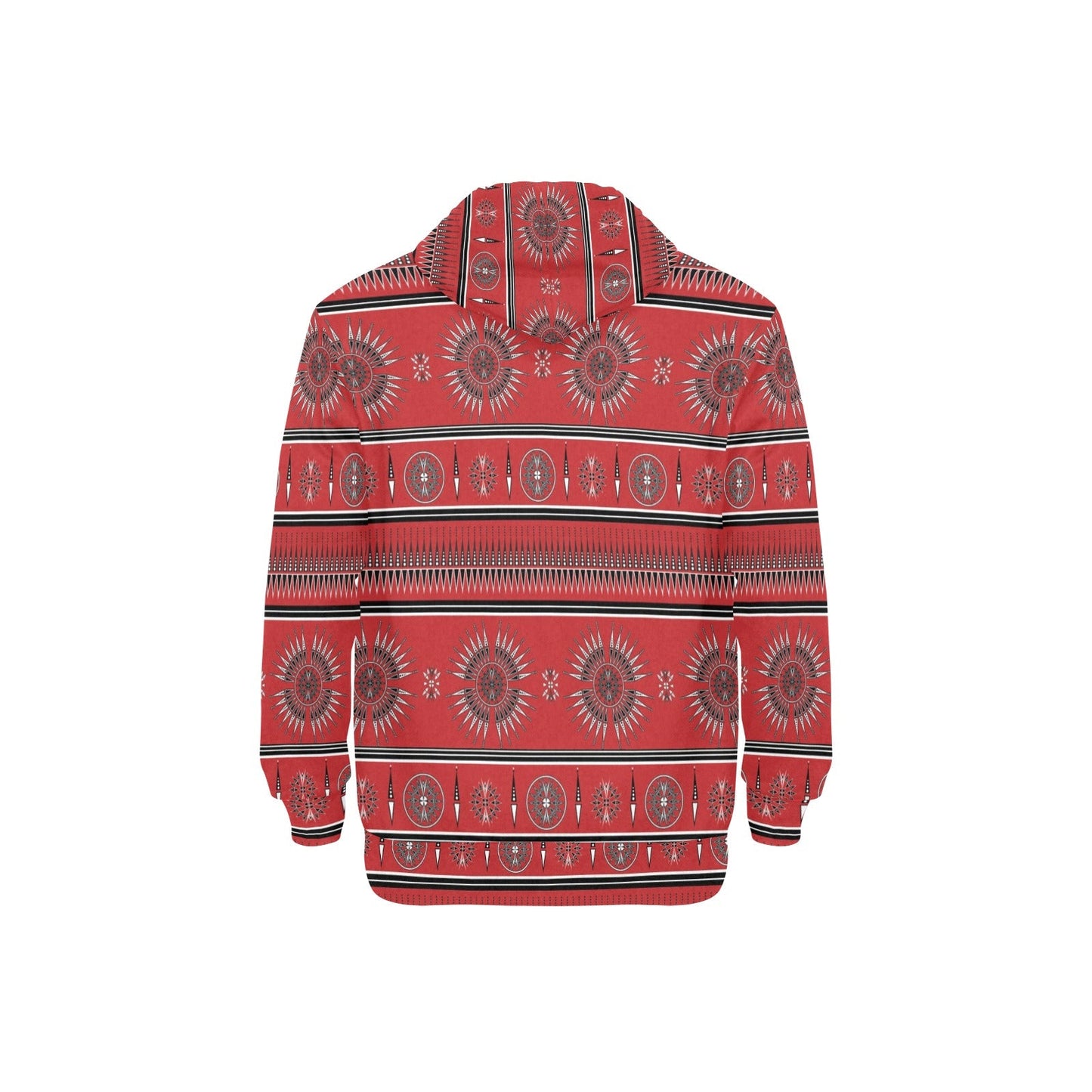 Evening Feather Wheel Blush Men's Long Sleeve Fleece Hoodie