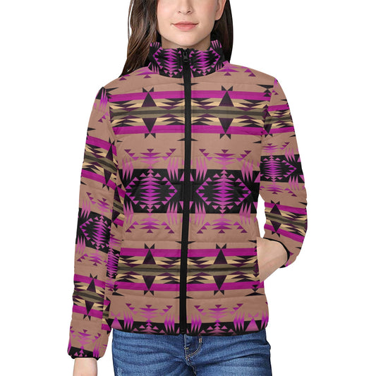 Between the Mountains Berry Women's Stand Collar Padded Jacket