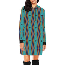 Load image into Gallery viewer, Diamond in the Bluff Turquoise Hoodie Dress
