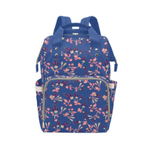 Load image into Gallery viewer, Swift Floral Peach Blue Multi-Function Diaper Backpack/Diaper Bag
