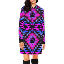 Load image into Gallery viewer, Sunset Bearpaw Blanket Pink Hoodie Dress
