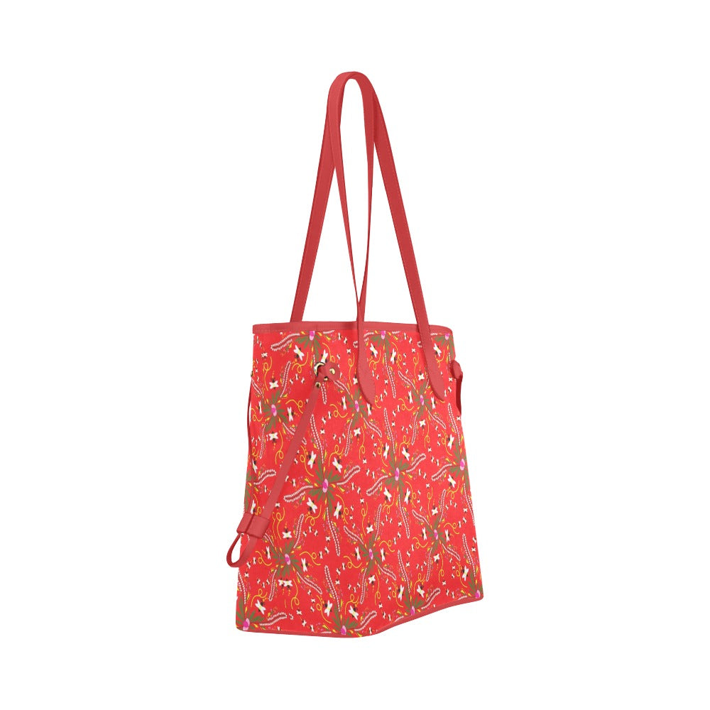 Willow Bee Cardinal Clover Canvas Tote Bag