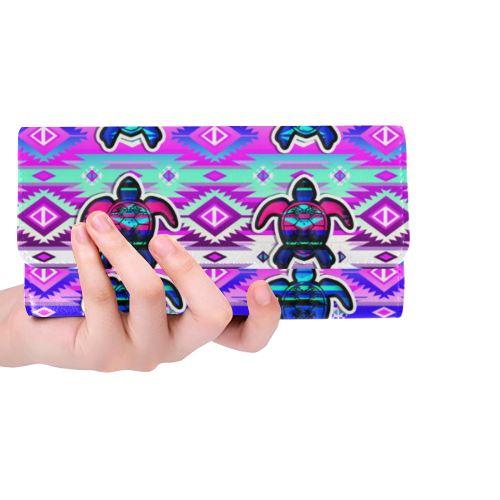 Adobe Dance Turtle Women's Trifold Wallet (Model 1675) Women's Trifold Wallet e-joyer 