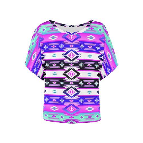 Adobe Dance Women's Batwing-Sleeved Blouse T shirt (Model T44) Women's Batwing-Sleeved Blouse T shirt (T44) e-joyer 