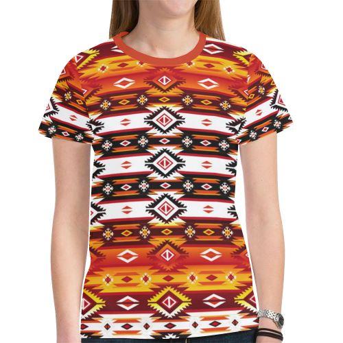 Adobe Fire New All Over Print T-shirt for Women (Model T45) New All Over Print T-shirt for Women (T45) e-joyer 