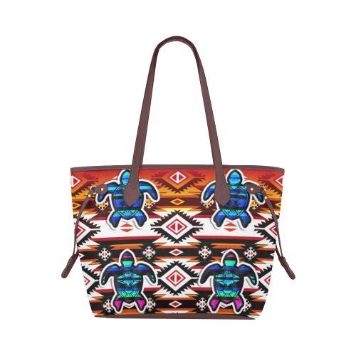 Adobe Fire Turtle Colored Clover Canvas Tote Bag (Model 1661) Clover Canvas Tote Bag (1661) e-joyer 