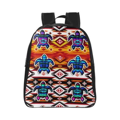 Adobe Fire Turtle School Backpack (Model 1601)(Small) School Backpacks/Small (1601) e-joyer 